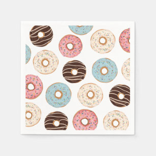 Donut Pattern Birthday Napkin