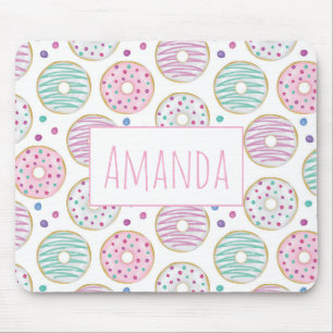 Donut Pattern Cute Colorful Mouse Pad