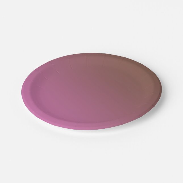 DONUT SHOP Pink + Brown Gradient Paper Plates (Angled)