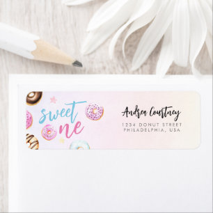 Donut Sweet One Pink and Blue Girl First Birthday