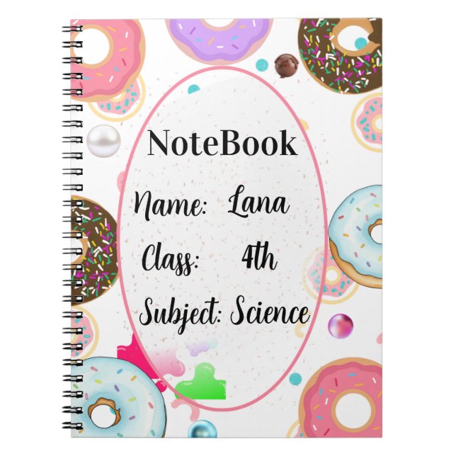 Donut themed aesthetic notebook (Front)