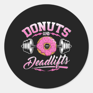Donuts And Deadlifts Weightlifting Gym Jacket Classic Round Sticker