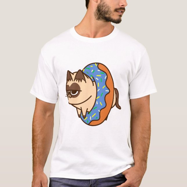 Donuts Cats blue T-Shirt (Front)