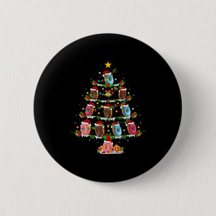 Donuts Christmas Tree Lights Funny Fast Food Donut 6 Cm Round Badge