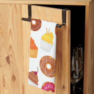 Donuts & Cupcakes Tea Towel