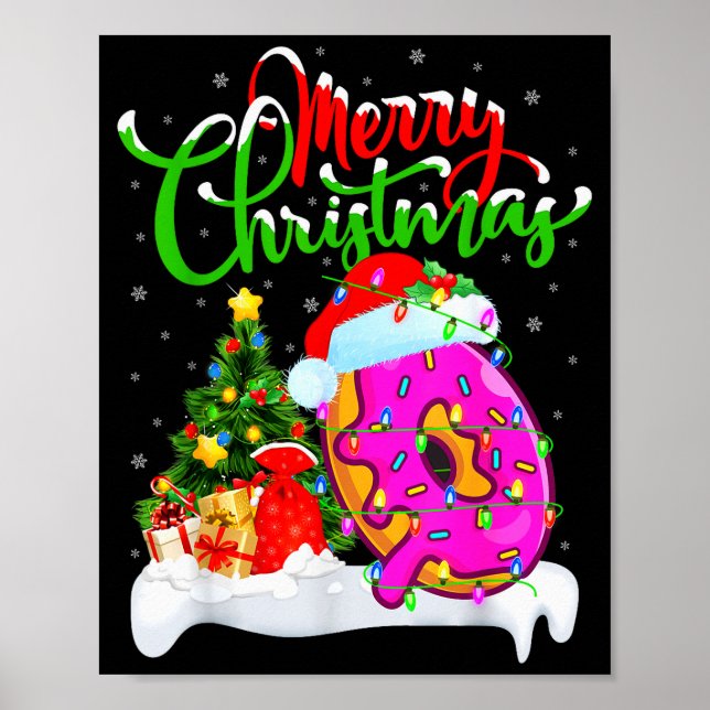 Donuts Food Lover Xmas Decorations Santa Donuts Ch (Front)