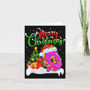 Donuts Food Lover Xmas Decorations Santa Donuts Ch Card