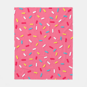 Donut's glaze seamless pattern, pink background, t fleece blanket