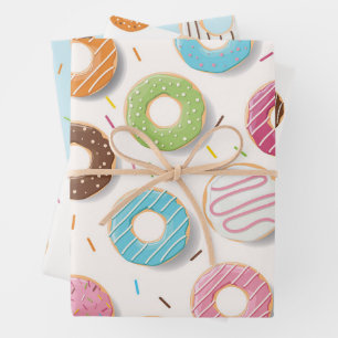 Donuts Pattern  Wrapping Paper Sheet