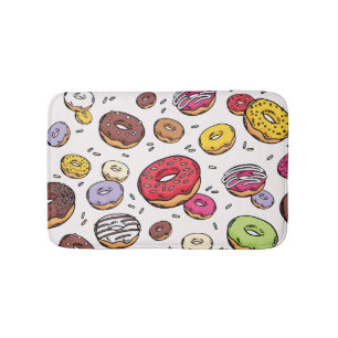 Donuts seamless pattern bath mat