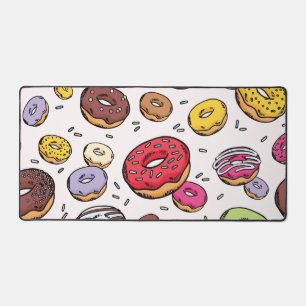 Donuts seamless pattern desk mat
