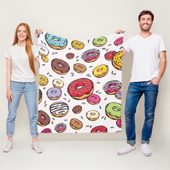 Donuts seamless pattern fleece blanket (In Situ)