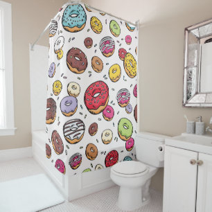 Donuts seamless pattern shower curtain