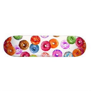 Donuts seamless pattern + your backgr. & ideas skateboard