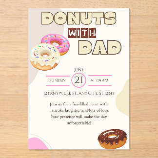 Donuts with Dad Father's Day Invitation Celebrate