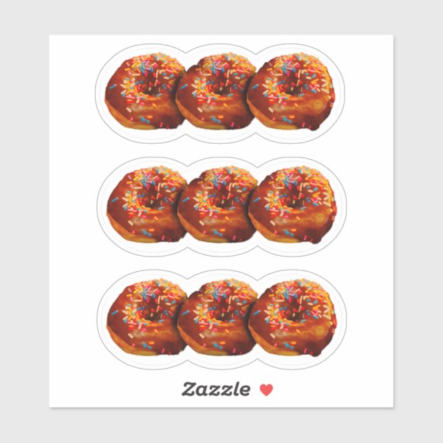 Donuts With Sprinkles Custom-Cut Vinyl Sticker (Sheet)
