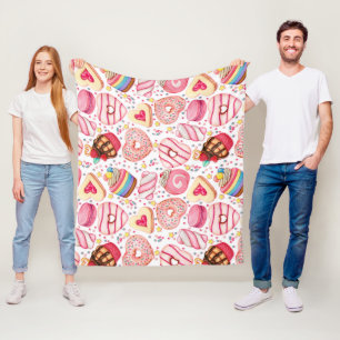 Donuts With Sprinkles Pattern Fleece Blanket