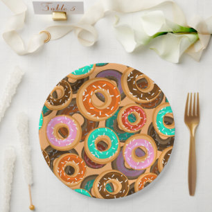 Donuts With Sprinkles Pattern Paper Plate