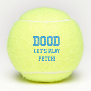 "Dood Let's Play Fetch" Pet Dog Cat Toy Blue Tennis Balls