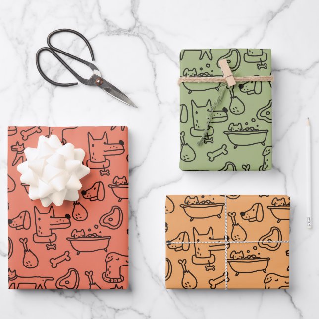 Doodle a Dogs Wrapping Paper Set (Front)