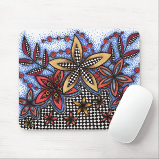 Doodle Abstract Floral Mouse Pad