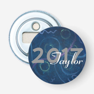 Doodle Abstract Pink Blue Green Purple Chalk Bottle Opener