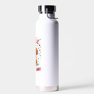 Doodle All The Way Funny Goldendoodle Santa Hat Ch Water Bottle