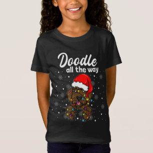 Doodle All The Way Labradoodle Santa Claus Hat Chr T-Shirt