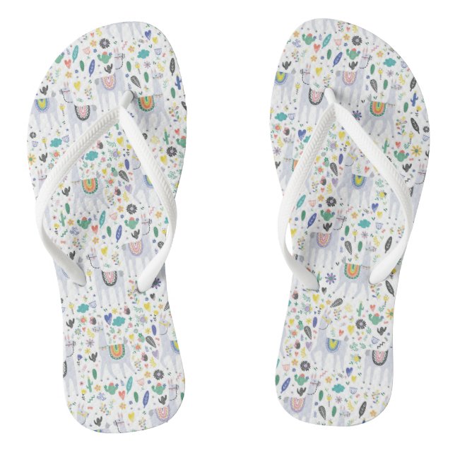 Doodle Alpaca Pattern Jandals (Footbed)