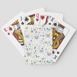 Doodle Alpaca Pattern Playing Cards