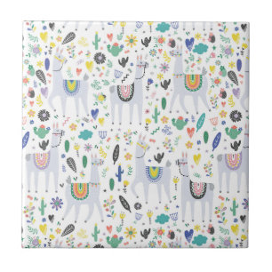 Doodle Alpaca Pattern Tile