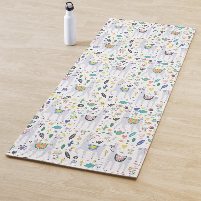 Doodle Alpaca Pattern Yoga Mat (In Situ)