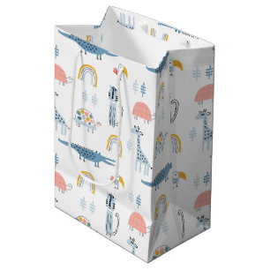 Doodle Animal Fun Pattern Medium Gift Bag