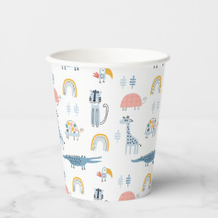 Doodle Animal Fun Pattern Paper Cups