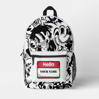 Doodle Art Boy Printed Backpack School