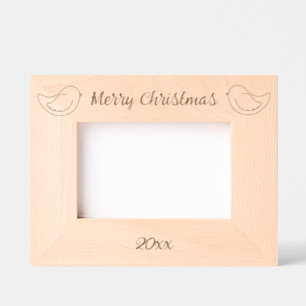 Doodle Art Doves Merry Christmas and Year Etched Frames