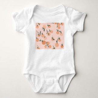 Doodle Art: Orange Cherry Vintage Pattern Baby Bodysuit