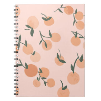 Doodle Art: Orange Cherry Vintage Pattern Notebook