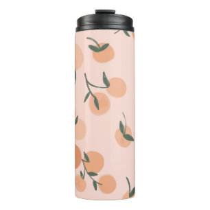 Doodle Art: Orange Cherry Vintage Pattern Thermal Tumbler