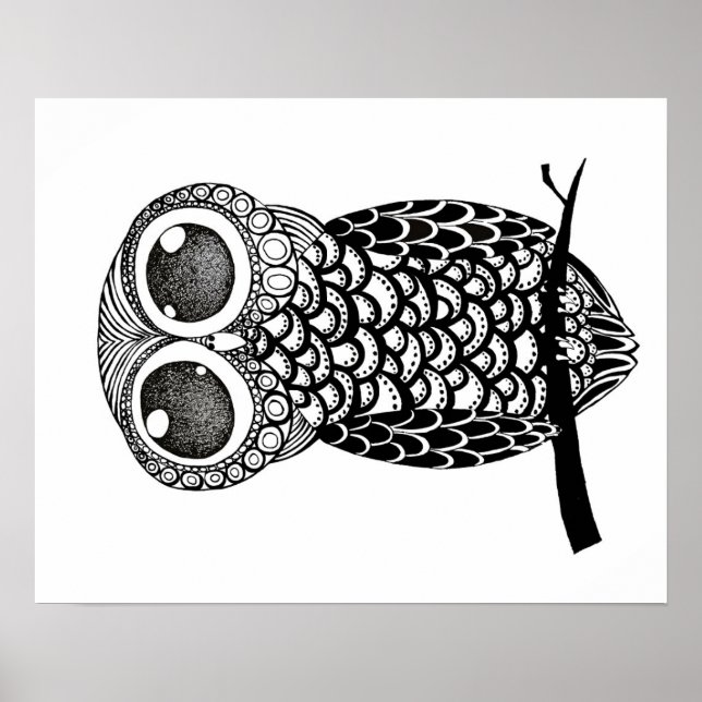 Doodle art owl poster (Front)