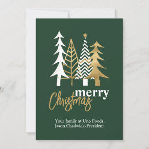 Doodle Art Trees Green Company Christmas  Invitation