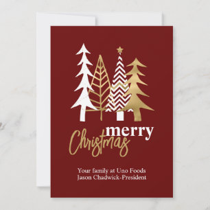 Doodle Art Trees Red Company Christmas  Invitation