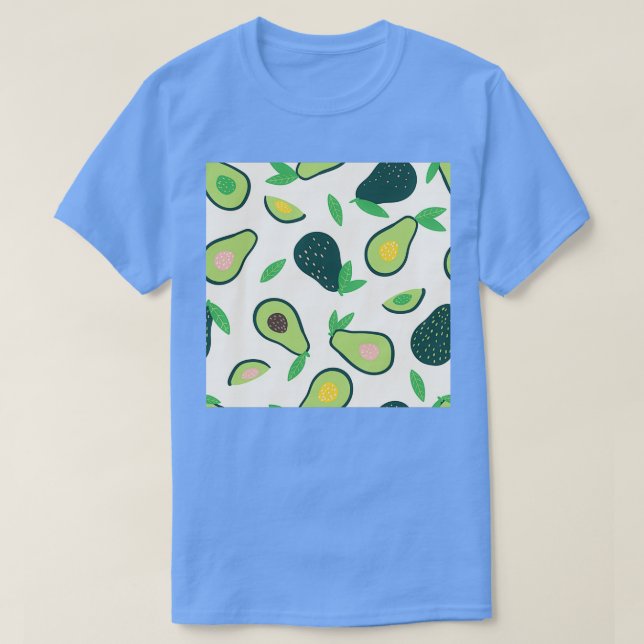 Doodle avocado Vector seamless T-Shirt (Design Front)