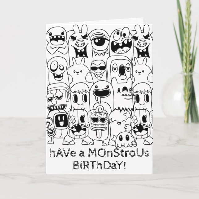 Doodle Birthday Card - Monstrous Birthday (Front)