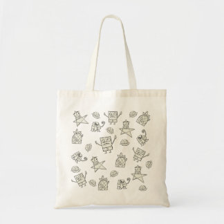 Doodle Bob Pattern Tote Bag
