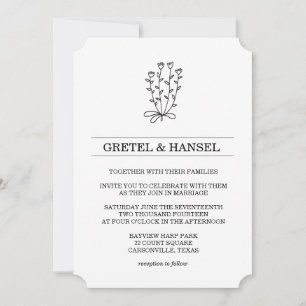 doodle botanical flower invitation