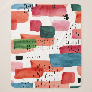Doodle Brush: Orange Blue Sherpa Blanket