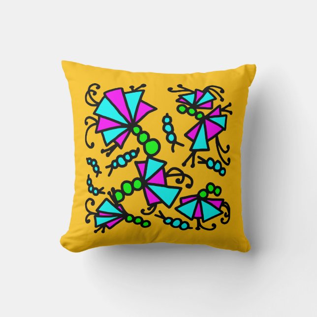 Doodle bug flowers cushion (Front)