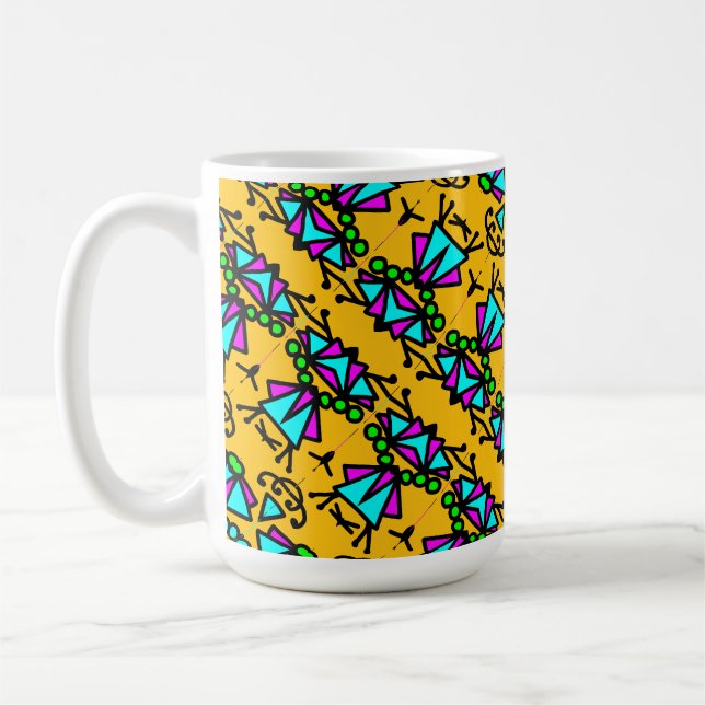 Doodle bug flowers pattern coffee mug (Left)