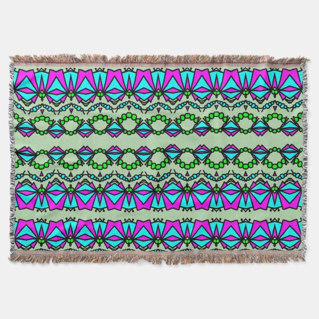 Doodle bug flowers throw blanket (Front)